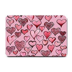 Artistic Valentine Hearts Small Doormat  by BubbSnugg