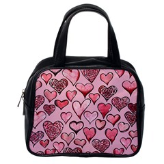 Artistic Valentine Hearts Classic Handbags (one Side) by BubbSnugg