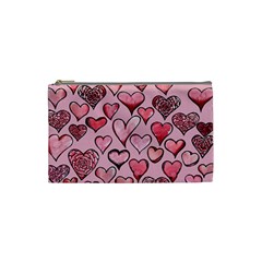 Artistic Valentine Hearts Cosmetic Bag (small)  by BubbSnugg