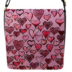 Artistic Valentine Hearts Flap Messenger Bag (s) by BubbSnugg