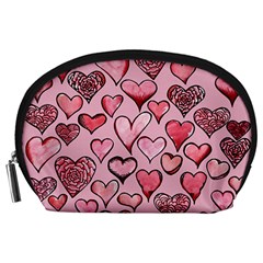 Artistic Valentine Hearts Accessory Pouches (large)  by BubbSnugg