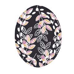 Winter Beautiful Foliage  Oval Filigree Ornament (2-side) 