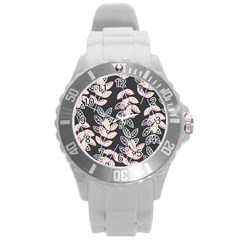 Winter Beautiful Foliage  Round Plastic Sport Watch (l)