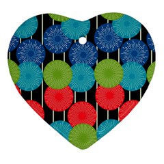 Vibrant Retro Pattern Ornament (heart) 