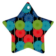 Vibrant Retro Pattern Ornament (star) 