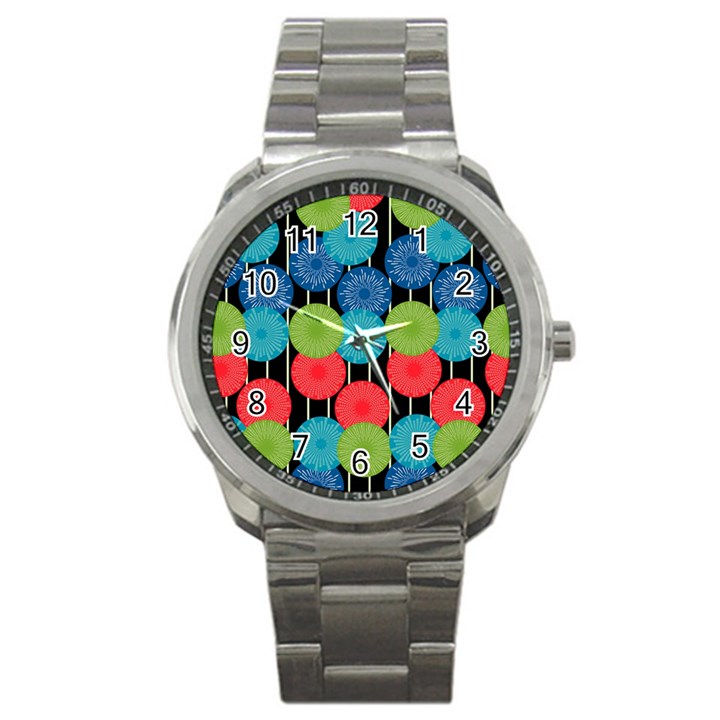 Vibrant Retro Pattern Sport Metal Watch