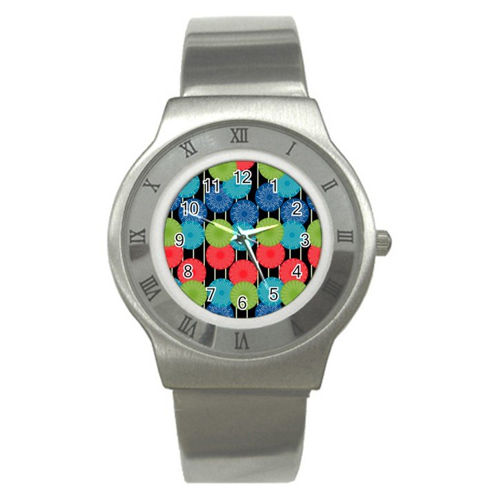 Vibrant Retro Pattern Stainless Steel Watch