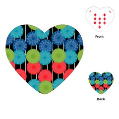 Vibrant Retro Pattern Playing Cards (heart) 