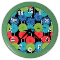 Vibrant Retro Pattern Color Wall Clocks by DanaeStudio