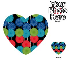 Vibrant Retro Pattern Multi-purpose Cards (heart) 