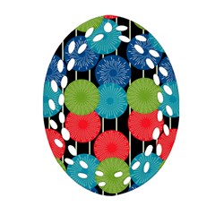 Vibrant Retro Pattern Ornament (oval Filigree) 