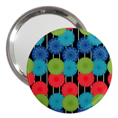 Vibrant Retro Pattern 3  Handbag Mirrors by DanaeStudio