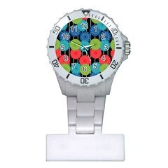 Vibrant Retro Pattern Plastic Nurses Watch by DanaeStudio