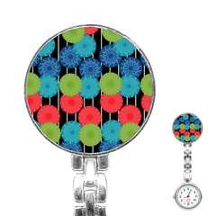 Vibrant Retro Pattern Stainless Steel Nurses Watch by DanaeStudio