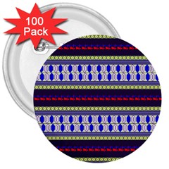 Colorful Retro Geometric Pattern 3  Buttons (100 Pack)  by DanaeStudio