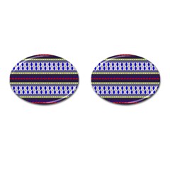 Colorful Retro Geometric Pattern Cufflinks (oval) by DanaeStudio