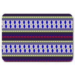 Colorful Retro Geometric Pattern Large Doormat  by DanaeStudio