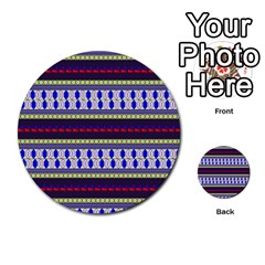 Colorful Retro Geometric Pattern Multi-purpose Cards (round) 