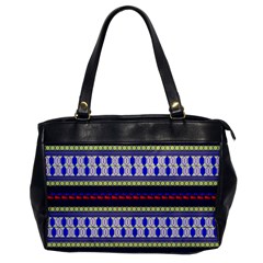 Colorful Retro Geometric Pattern Office Handbags by DanaeStudio