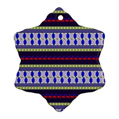 Colorful Retro Geometric Pattern Snowflake Ornament (2-side)