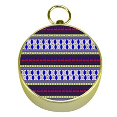 Colorful Retro Geometric Pattern Gold Compasses by DanaeStudio