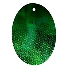 Ombre Green Abstract Forest Ornament (oval) 