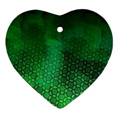 Ombre Green Abstract Forest Ornament (heart) 