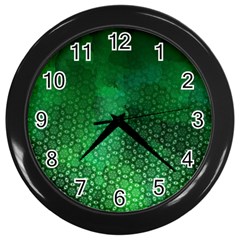 Ombre Green Abstract Forest Wall Clocks (black) by DanaeStudio