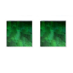 Ombre Green Abstract Forest Cufflinks (square) by DanaeStudio