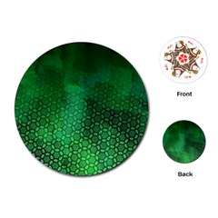 Ombre Green Abstract Forest Playing Cards (round) 