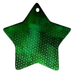 Ombre Green Abstract Forest Star Ornament (two Sides) 