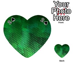 Ombre Green Abstract Forest Playing Cards 54 (heart) 