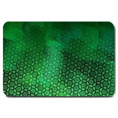 Ombre Green Abstract Forest Large Doormat  by DanaeStudio