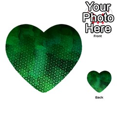 Ombre Green Abstract Forest Multi-purpose Cards (heart) 