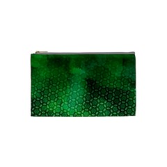 Ombre Green Abstract Forest Cosmetic Bag (small)  by DanaeStudio