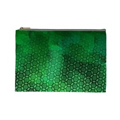 Ombre Green Abstract Forest Cosmetic Bag (large)  by DanaeStudio