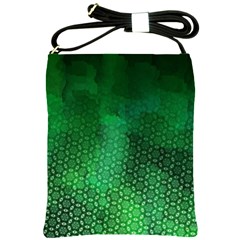 Ombre Green Abstract Forest Shoulder Sling Bags by DanaeStudio