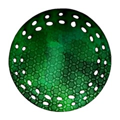 Ombre Green Abstract Forest Ornament (round Filigree) 