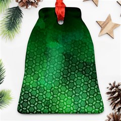 Ombre Green Abstract Forest Bell Ornament (2 Sides)