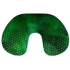 Ombre Green Abstract Forest Travel Neck Pillows by DanaeStudio