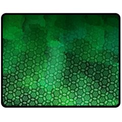 Ombre Green Abstract Forest Double Sided Fleece Blanket (medium)  by DanaeStudio