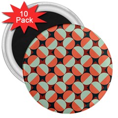 Modernist Geometric Tiles 3  Magnets (10 Pack)  by DanaeStudio