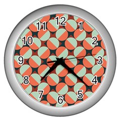 Modernist Geometric Tiles Wall Clocks (silver)  by DanaeStudio