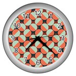 Modernist Geometric Tiles Wall Clocks (Silver)  Front