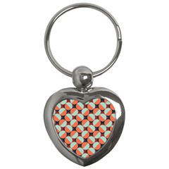 Modernist Geometric Tiles Key Chains (heart)  by DanaeStudio