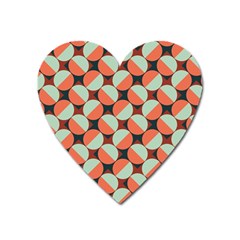 Modernist Geometric Tiles Heart Magnet by DanaeStudio