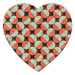 Modernist Geometric Tiles Jigsaw Puzzle (heart) by DanaeStudio