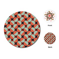 Modernist Geometric Tiles Playing Cards (round) 