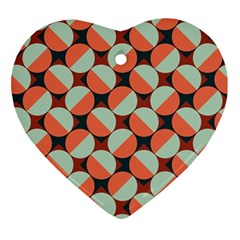 Modernist Geometric Tiles Heart Ornament (2 Sides)