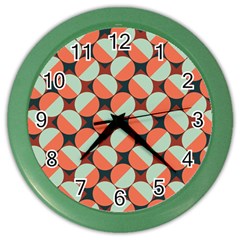 Modernist Geometric Tiles Color Wall Clocks by DanaeStudio